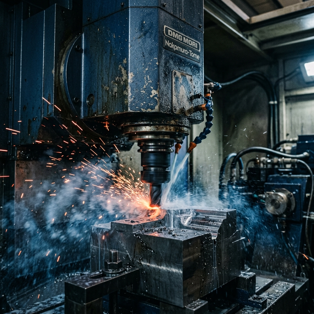 CNC Machining Spindle Sparks